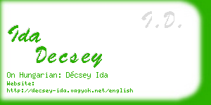 ida decsey business card
