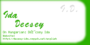 ida decsey business card